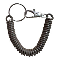 Anneau porte-clés en acier avec ressorts rétractables, dragonne spirale avec bracelet flexible, porte-clés extensible pour téléphone et clés.