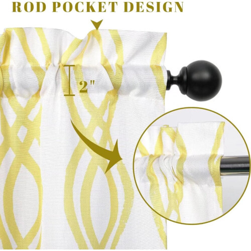 Valance Curtains Yellow 52 x 15 inches 1