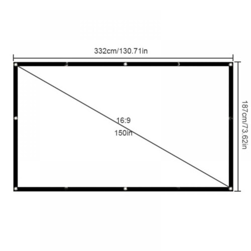 150 inch 16:9 foldable projector screen 1