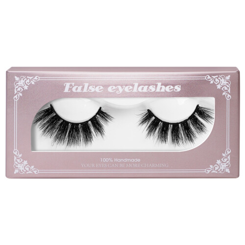Pink False Eyelashes Natural 3D Wispy Curly Pair 1