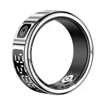 (9, Silver) RS08 Smart Ring 5ATM Waterproof Health Fitness Multi Sport Modes Heart Rate and Blood Oxygen Monitor