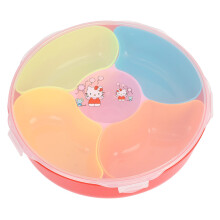 Plateau en forme de fleur pour fêtes et pique-niques, plat coloré à double compartiment avec couvercle transparent, porte-aliments créatif et