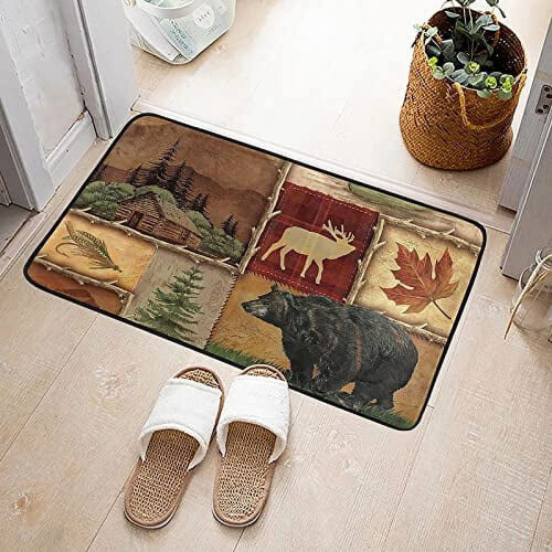 Bear Door Mat Rustic Lodge Style 23.6 x 15.7 Inch 1