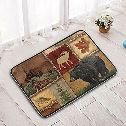 Bear Door Mat Rustic Lodge Style 23.6 x 15.7 Inch 2