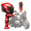 (Red) Q Version Motorcycle Action Figure - Transforming Model with Movable Joints 1
