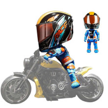 (Blue) Q Version Motorcycle Action Figure - Transforming Model with Movable Joints