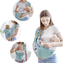 Porte-bébé mains libres, porte-bébé multifonctionnel en maille respirante pour nouveau-né, vert