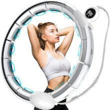 Cerceau de hula intelligent pour adultes, cerceau de fitness lesté et ajustable à 20 segments avec compteur, cerceau d'exercice silencieux p