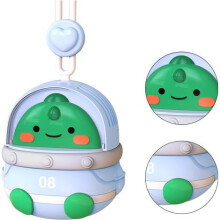 Ventilateur de cou portable rechargeable USB, motif animal mignon, 3 vitesses, petit ventilateur électrique vert