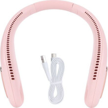 Ventilateur de cou portable, 3 vitesses, mini ventilateur électrique rose pour le bureau et la maison, appareil de refroidissement personnel