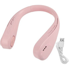 Ventilateur de cou portable rose réglable, mini ventilateur rechargeable USB pour une utilisation intérieure et extérieure, flux d'air rafra
