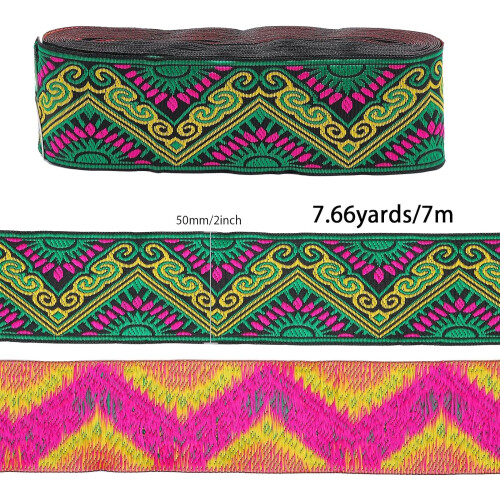 Ethnic Jacquard Ribbon 2" Wide 7.66 Yards 1