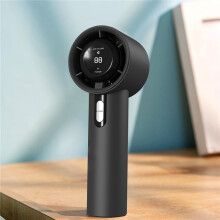 Ventoinha de Mão USB com Ecrã Digital e Velocidade Ajustável Preta