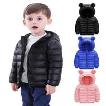 (12M (80 size), royal blue) Children Boys Hooded Lightweight Down Jackets Coats Autumn Winter Warm Zipper Outerwear