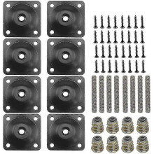 8 Pieces Furniture Leg Mounting Plates, Sofa Leg Fixing Plates, Square Metal