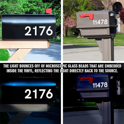 Tutuviw reflective mailbox numbers 4 inch 5 sets 2