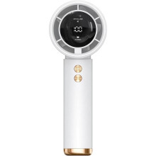 Mini ventilateur blanc rechargeable, écran digital réglable pour extérieur