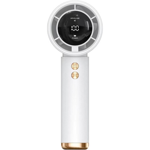 Mini ventilateur blanc rechargeable, écran digital réglable pour extérieur