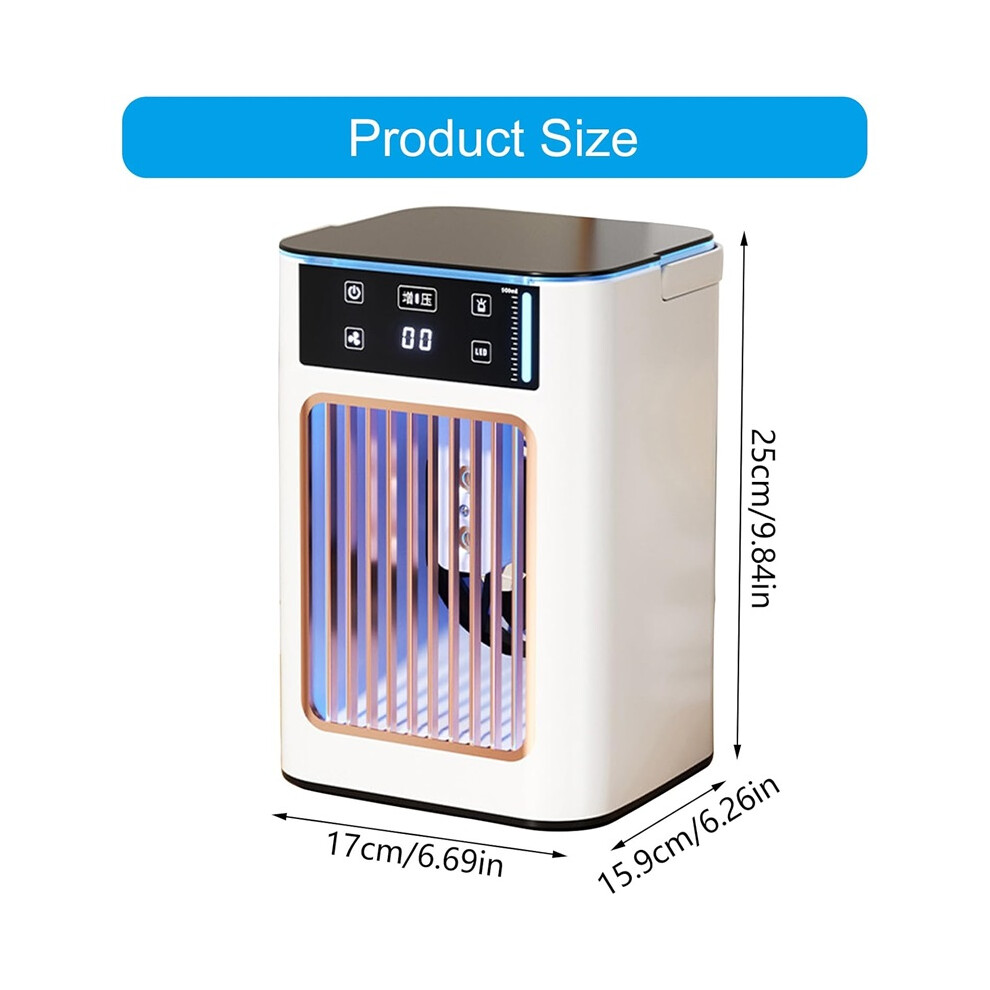 Portable Air Cooler 900Ml Usb Rechargeable Humidifier Desk Fan With Night Light 8583881219904