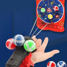 Cartoon Sticky Ball Guns Wrist Catapult Throw Dartboard Target Shooting Launcher Kids Game Sport Toys