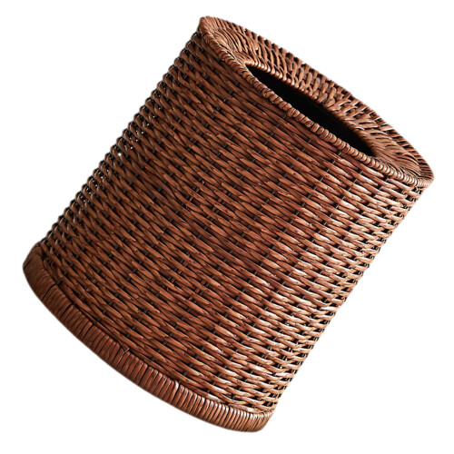 Retro Rattan Afvalbak Met Plastic Voering Badkamer