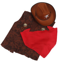 1Set Kids Cowgirl Verkleedset Met Hoed, Bandana En Western Vest
