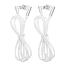 2St Rechte Micro USB Kabel Wit, Gevlochten, Snelle Data Transfer