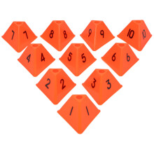 10St Duurzame Voetbal Cones Met Cijfers Voor Outdoor Sporttraining