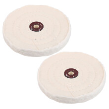 2St Polijstwiel Set Katoen Beige Voor Bench Grinder En Sieraden