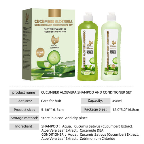 Uborkás sampon és balzsam minden hajtípusra450ml + 2