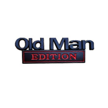 (Black) Old Man Edition Car Emblem 3D Metal Sticker BadgeFunny Edition Nameplate Decal