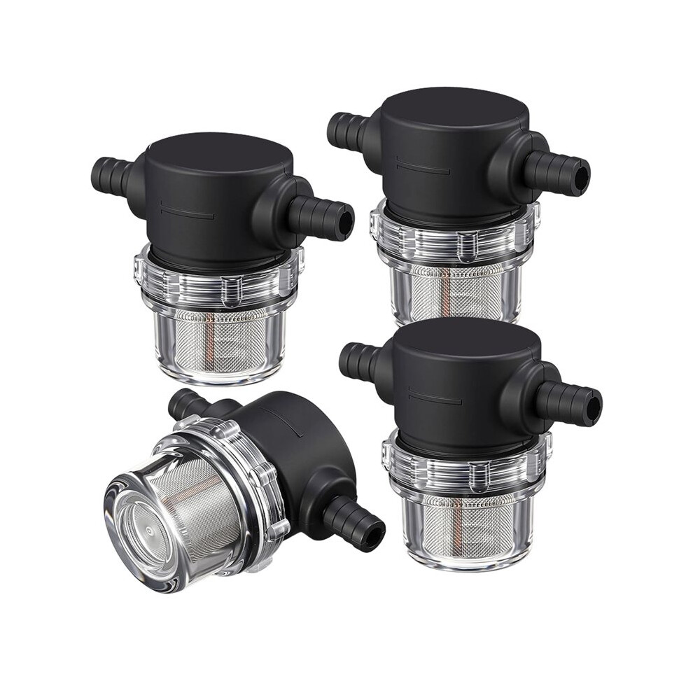 4 Pieces Water Pump Strainer 3/8 Id Hose Barb, Mesh Filter Screen Inline Twist- Plumbing Strainer 12V 4712272262418