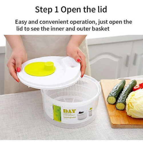 Double-Layer Vegetable Dryer Spinner - Capacity Household Fruit Dehydrator with Easy Water Drain System 2