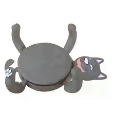 (Black) Cat Coasters Funny Cup 3D Printed Toys Desk Decor Non-Slip Holder Home Decorations Party Favors