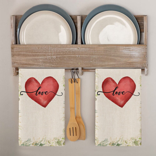 ZTGD Valentine's Day dish towel microfiber 2-pack 1