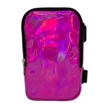 (Dark Magenta) Holographic Thigh Bag - Phone Holder Bag for Women, Men - Iridescent Ankle Pouch - Reflective Festival Party Carnival Rave Bag