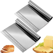 Teigschaber-Set aus Edelstahl, großer Küchenspatel zum Backen, für Kuchen, Pizza, Pasta und Gemüse, 2-teilig
