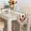 Table Runner Contemporary Floral Embroidery Rusty Red 4