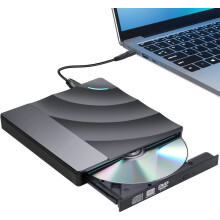 Externes CD/DVD-Laufwerk, tragbarer DVD-/CD-Brenner mit USB 3.0 und Typ-C, Plug & Play für Laptop, Desktop, Mac, iOS, Windows