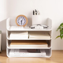 4-stufiger Ablagekorb, stapelbare A4-Briefablage, Schreibtisch-Organizer-Set (4-teilig), schwarzer Drahtrahmen