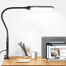 Schreibtischlampe mit Klemme, 116 LEDs, 5 Farbtemperaturen, 9 Helligkeitsstufen, verstellbare Leselampe für Büro und Zuhause