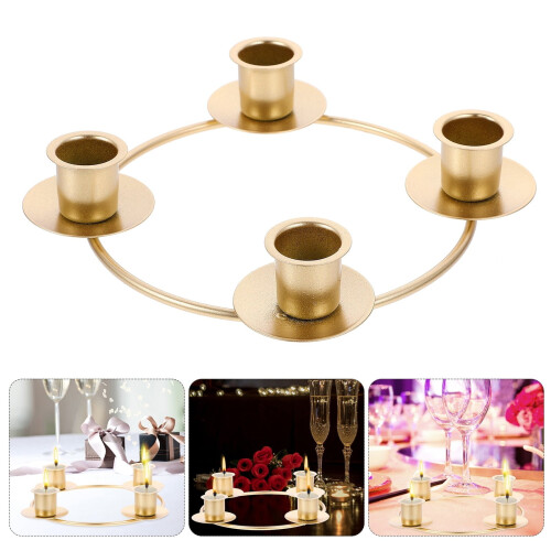 Κηροπήγιο Advent Wreath για κωνικά κεριά, Holds4Candles Ανθεκτικό στη σκουριά μεταλλικό 1