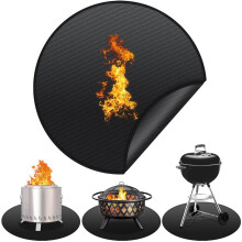 Runde, feuerfeste Grillmatte, 91 cm, wasserdichte und hitzebeständige Matte für Garten, Terrasse und Lagerfeuerplatz