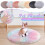 JeashCHAT Round Plush Cat Bed 15.7 Inch Washable 3
