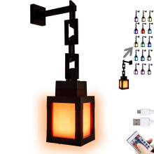 Pixel-Laternen-Nachtlicht mit Fernbedienung, 16-farbigem LED-Ambientelicht, USB-wiederaufladbare Tisch- und Wandlampe fürs Schlafzimmer