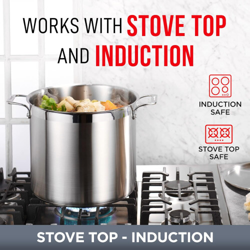 12 Quart Stainless Steel Stockpot with Lid 2