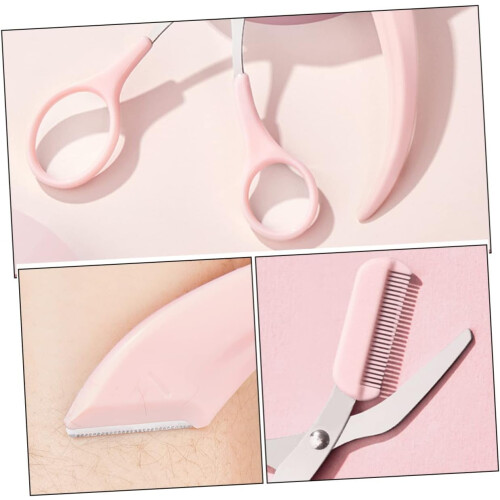 Eyebrow Scissors Cosmetic Set Pink 3-Piece 1