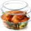 Round Glass Casserole Dish Tempered 4L with Lid 8