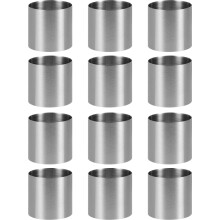 12-teiliges Tortenring-Set aus Edelstahl, 6 cm Dessertformen, Backzubehör für Familienfeiern und Geburtstagsfeste