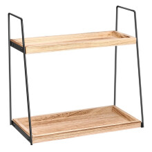 Étagère de Rangement en Bois à 2 Niveaux pour Salle de Bain, Meuble-Lavabo, Étagère de Rangement pour Produits Cosmétiques,  Capacité,